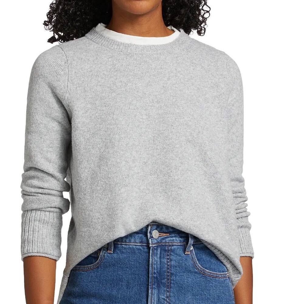 Design History Layered Gray Crew Neck Sweater Size Medium